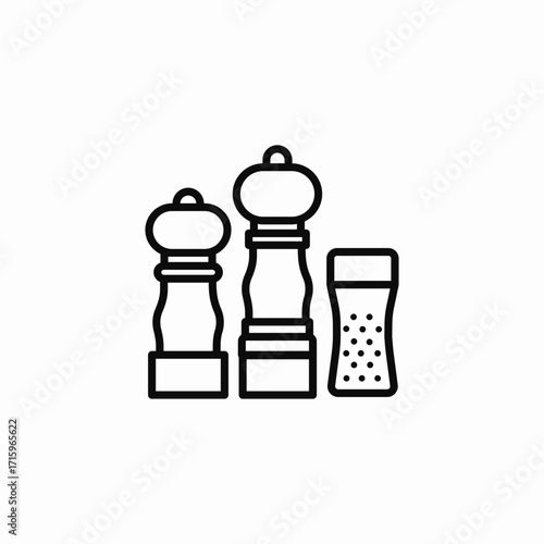 salt pepper shakers icon sign vector