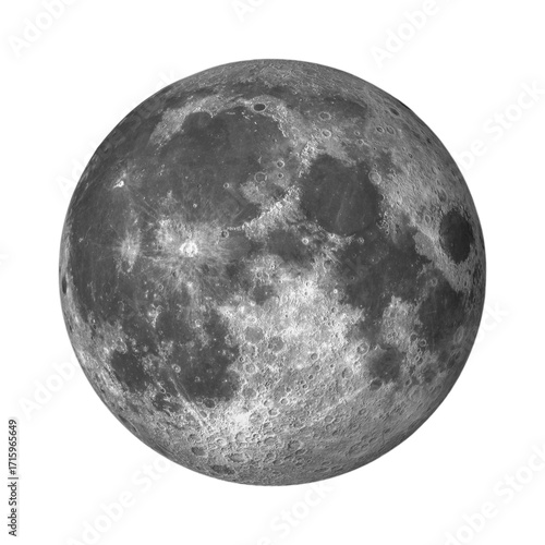Fototapeta Naklejka Na Ścianę i Meble -  Full Moon with glow,  Elements of this image furnished by NASA , png isolated background.