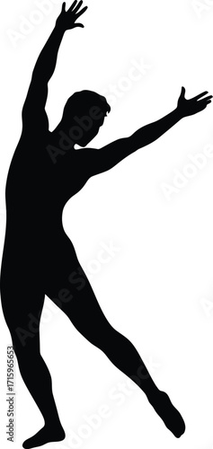 Silhouette of a Dancer in Dynamic Pose