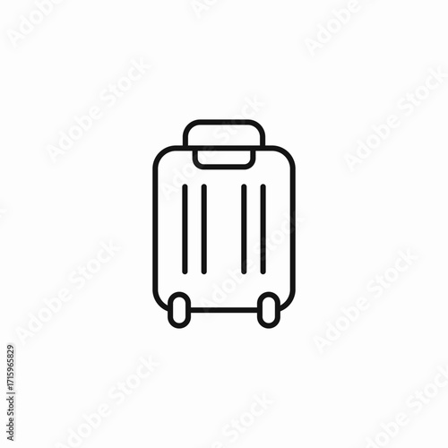 suitcase on wheels icon sign vector
