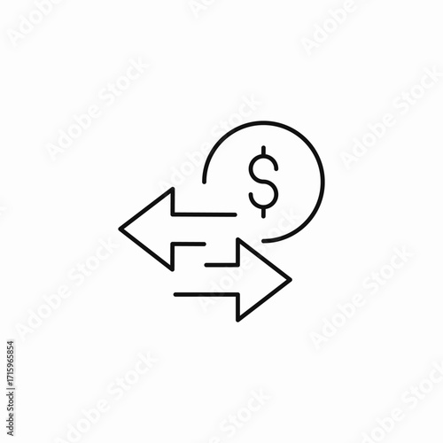 transfer of money icon sign vector