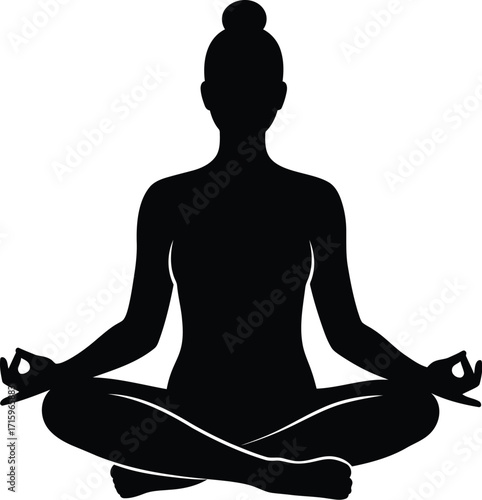 Person Meditating in Lotus Pose Silhouette