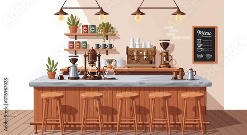 Charming Coffee Shop Interior with Vintage Décor and Cozy Atmosphere