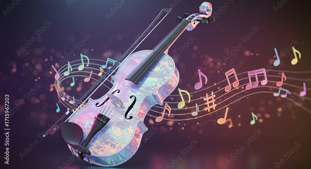 Fototapeta premium Celestial Violin with Flowing Melodies 4