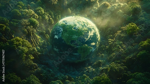 Earth's Embrace A Lush Green Planet