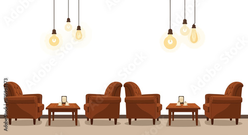 Cozy and inviting seating area with armchairs and ambient lighting