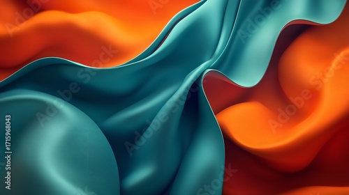 3D Rendering of Swirling Multi-Colored Liquid Paints