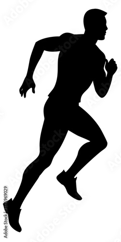 Runner Sprint Silhouette Vector Illustration Minimal Black and White Sporty Design
