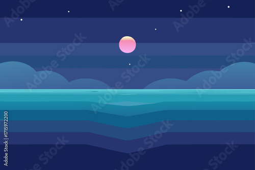 Endless Ocean Horizon with Glowing Light