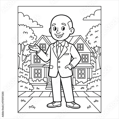 Real Estate Agent Coloring Page