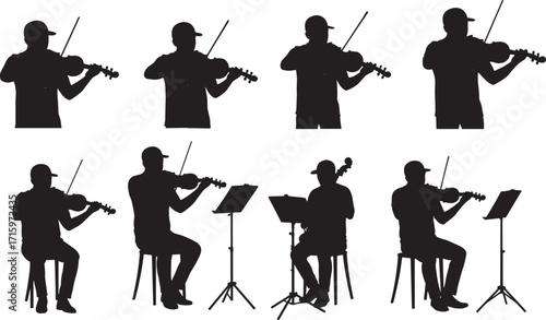 Silhouette violin player, musician performing, orchestra concert, classical music, string instrument, live performance, artistic expression, music rehearsal, symphony practice, entertainme