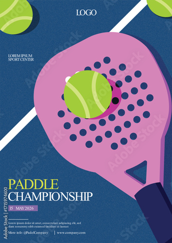 Poster Flat design padel championship template