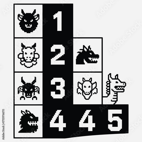 Pixel Art Ascend Mythical Creatures Stairway to Imaginative Realms