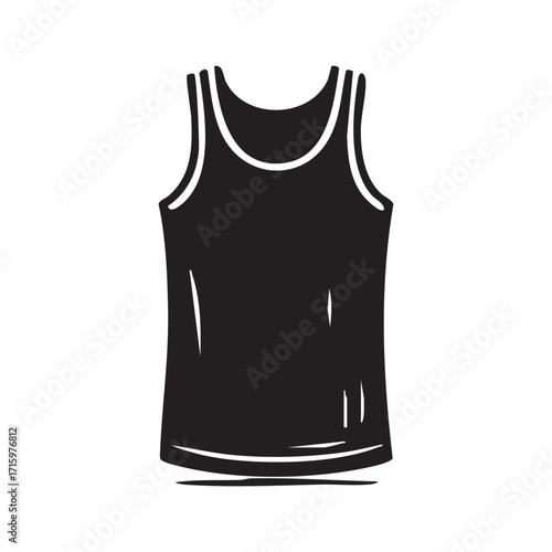 Sleeveless Shirt Graphic Silhouette Illustration Fashionable Top for Athletic or Casual Wear Stylish and Comfortable