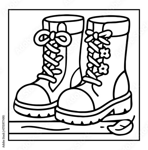 winter boots vector illustration