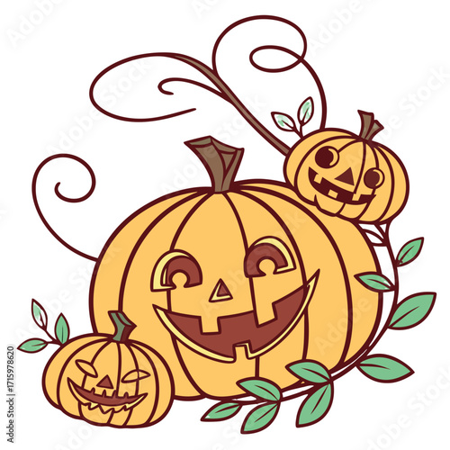 Halloween Pumpkin Vector (SVG) with Transparent Background