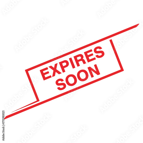 Red stamp with the words EXPIRES SOON, warning message.