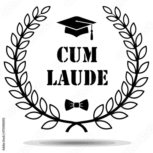 Cum Laude Graduation Emblem - Academic Achievement and Excellence.