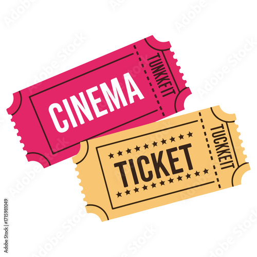 Cinema Tickets - A Colorful Pair for Movie Entertainment.