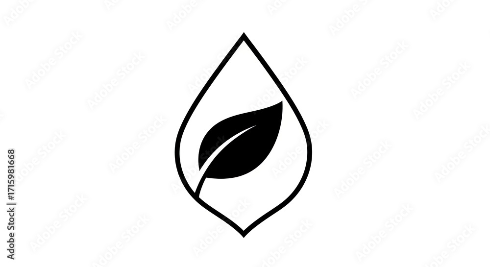Fototapeta premium Leaf within teardrop vector illustration