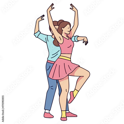 Ballet Dancers Gracefully Performing Together in a Dance.