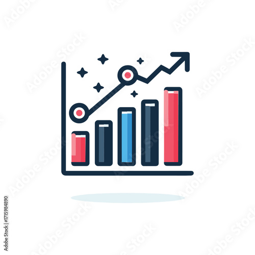 Colorful graph illustrating growth trends and data analysis