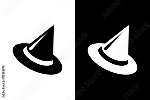 Party Glyph Icon Silhouette. Birthday Party Hat Vector Design in Black and White