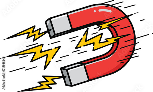 Powerful magnet attracting with force and speed demonstrating attraction concepts in physics education