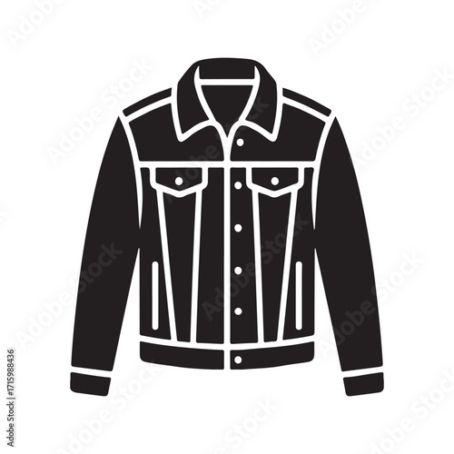 Denim jacket casual clothing stylish outfit solid black icon