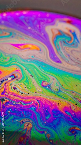 Vibrant colorful soap bubble patterns