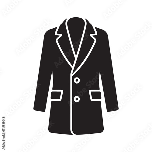 Classic overcoat stylish apparel garment fashion solid black icon