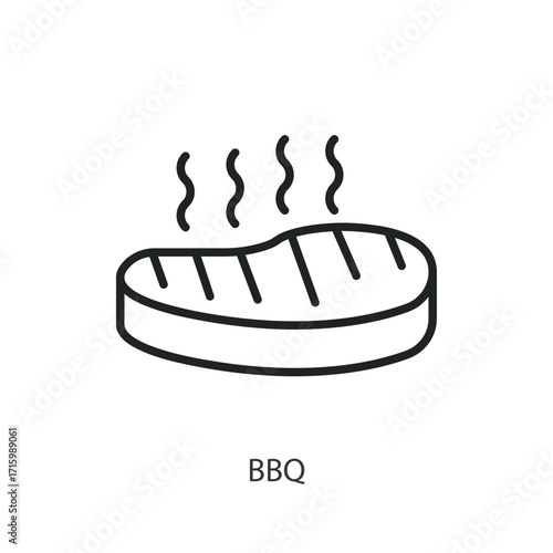 BBQ thin line vector icons.