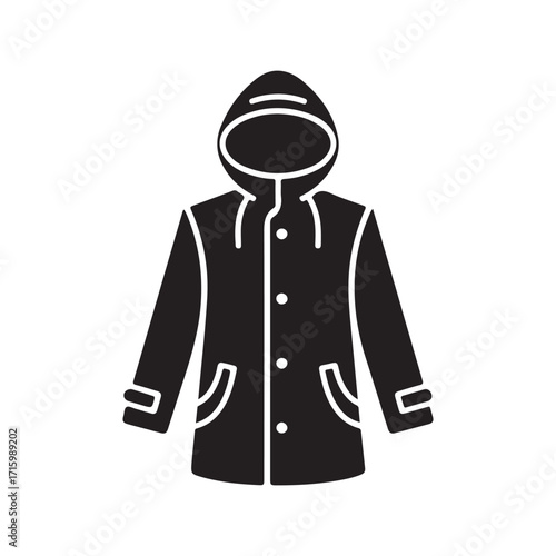Classic raincoat fashion wear waterproof outfit solid black icon