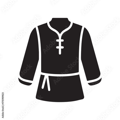 Stylish tunic trendy garment outfit fashion solid icon artwork
