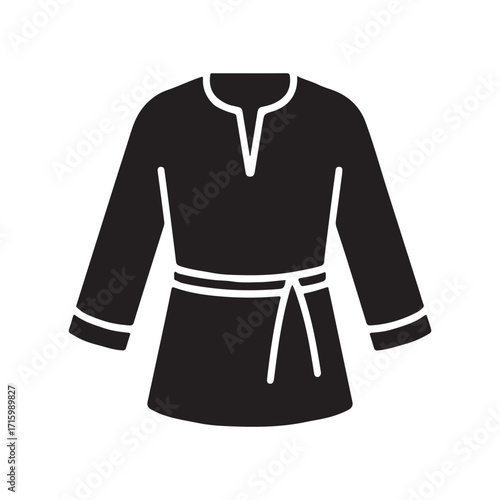 Tunic modern clothing fashion apparel solid black icon design