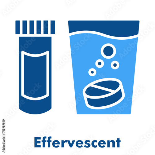 Effervescent Two Color Glyph Icon Vector Illustration