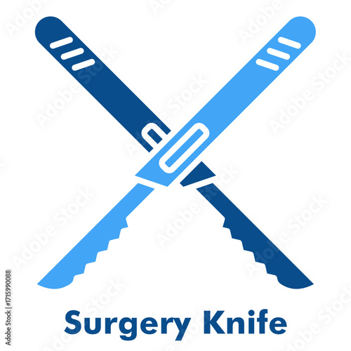 Surgery Knife Two Color Glyph Icon Vector Illustration