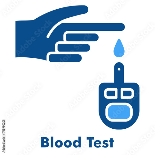Blood Test Two Color Glyph Icon Vector Illustration