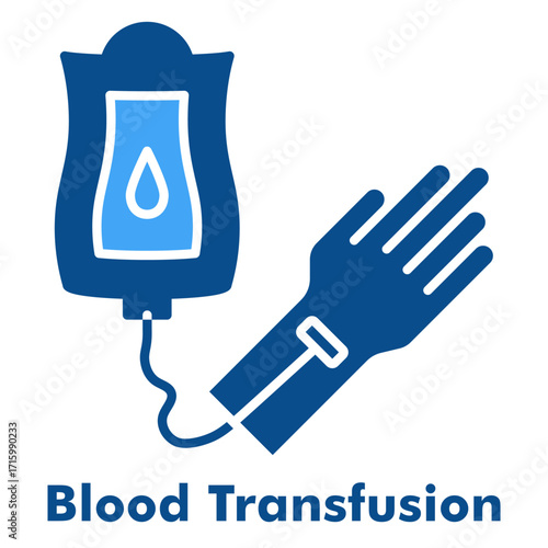 Blood Transfusion Two Color Glyph Icon Vector Illustration