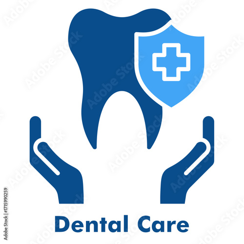 Dental Care Two Color Glyph Icon Vector Illustration