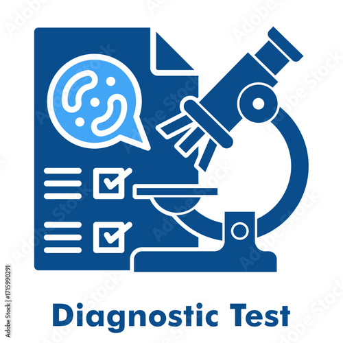 Diagnostic Test Two Color Glyph Icon Vector Illustration
