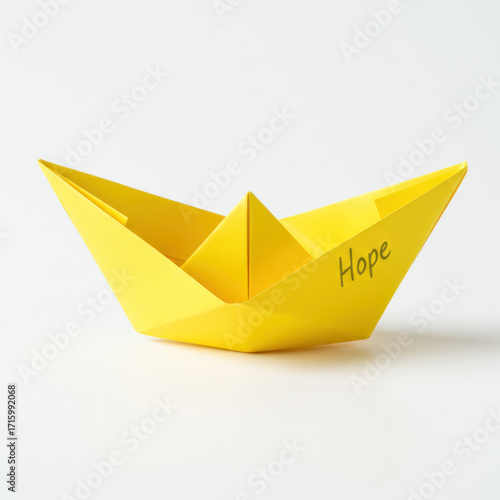 yellow paper boat