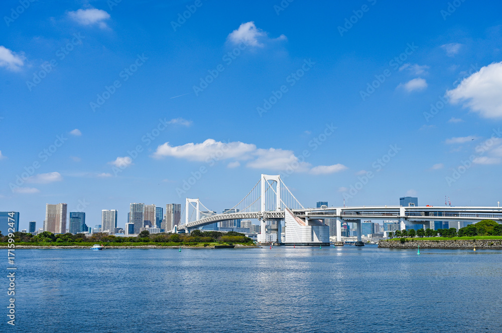 Naklejka premium 日本東京お台場からの都市風景