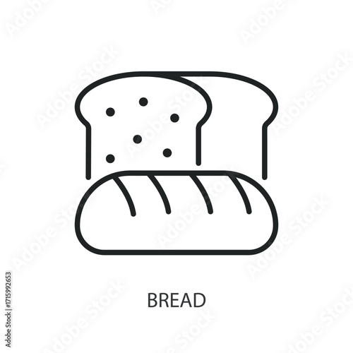 Bread thin line vector icons.