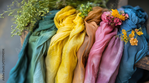 夏の草木染めストール / Summer Plant-Dyed Stoles