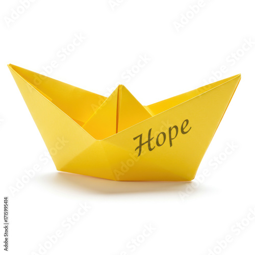 yellow paper boat