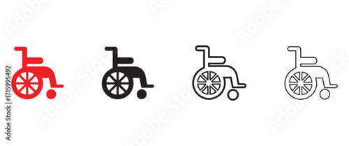 wheel chair vector icon illustration, relaxing chair vector, silhouette and line art