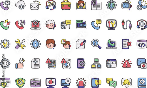 Computer and technology- Icons Modern Illustration Symbol Design Template for Web and Mobile UI. Editable Stroke Pictogram for Business Projects and Apps.