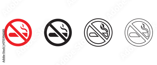 no smoking sign with cigarette vector icon, no smoking in restaurant, public place vector, silhouette and line art