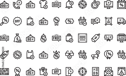 E-commerce and retail Icons Modern Illustration Symbol Design Template for Web and Mobile UI. Editable Stroke Pictogram for Business Projects and Apps.